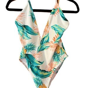 Tropical Print One Piece Swimsuit